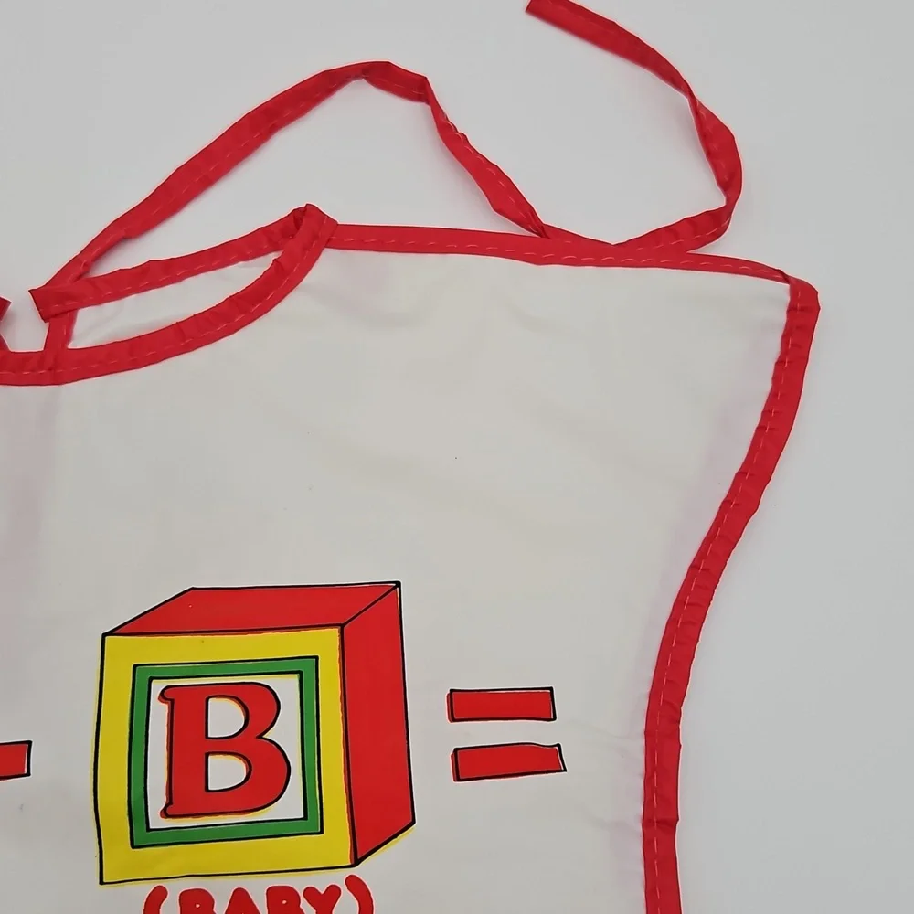 Adorable Plastic Baby Bib Apron Cartoon Print ABC Joyce Tagliabue 1982 Vintage